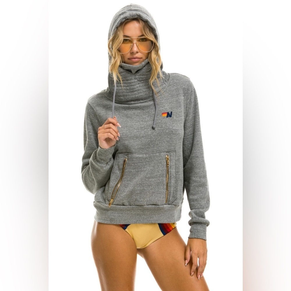 Aviator Nation Ninja Hoodie NWT S Heather Grey Sold Out Pullover